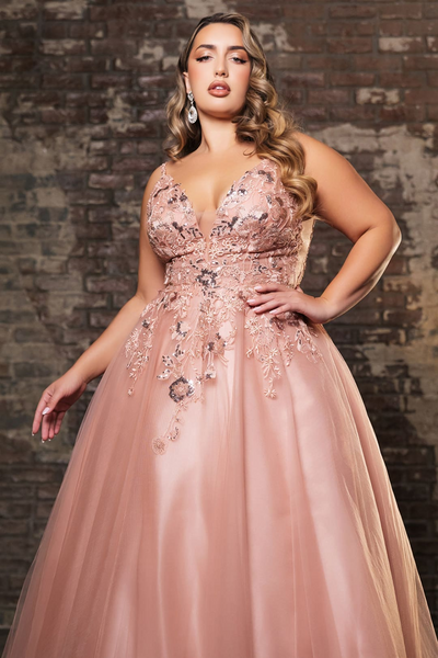 Plus Size Long Evening Gown Maxi Formal Dress for Women By May Queen MQ2135