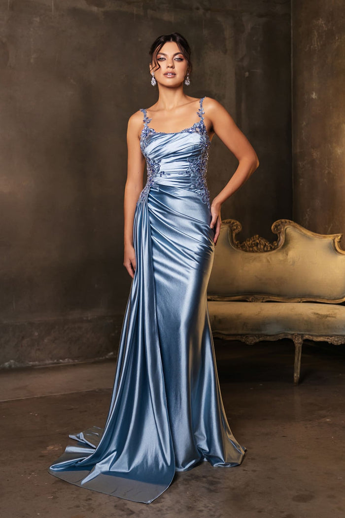 Prom Dress Square Neck Sleeveless Gala Gown By May Queen MQ2145