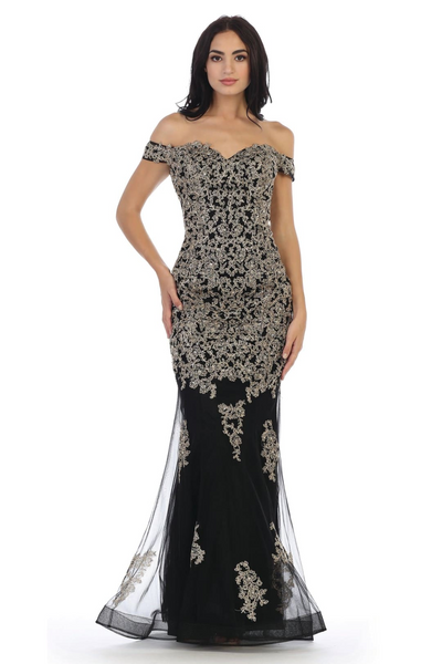 Eva USA 5154 Prom Long Off Shoulder Fitted Formal Dress