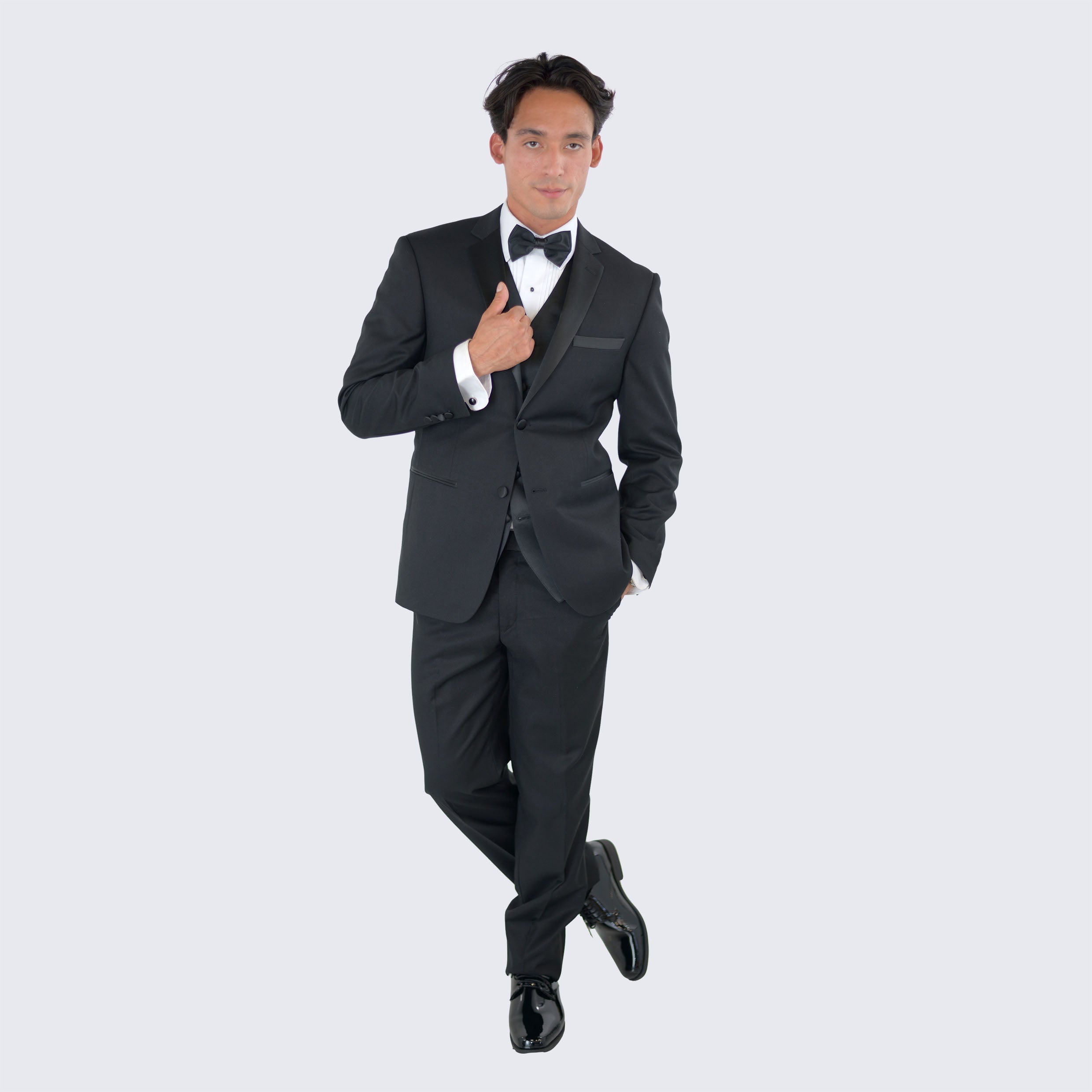 Black Tuxedo Slim Fit with Notch Lapel - Wedding - Prom