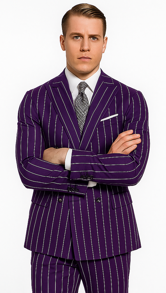 Purple Pinstripe Suit - Gangster Suit - 1920'S Suit