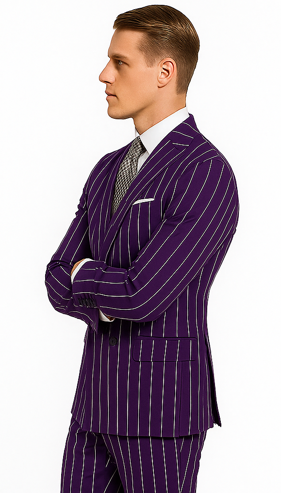 Purple Pinstripe Suit - Gangster Suit - 1920'S Suit