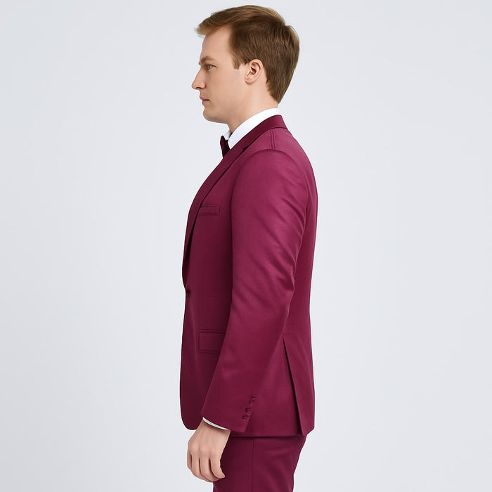 Purple Satin Tuxedo Set - 4-Piece Statement for Weddings & Proms by Tazzio