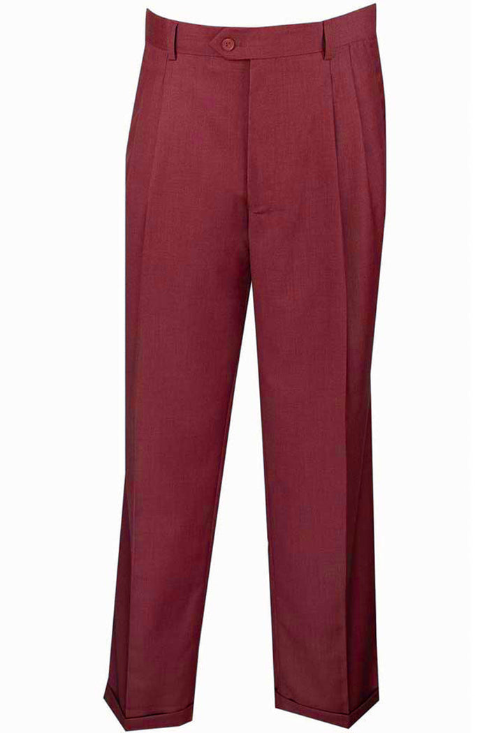 Mens Classic Fit Single Pleat Dress Slacks in Black by Vinci