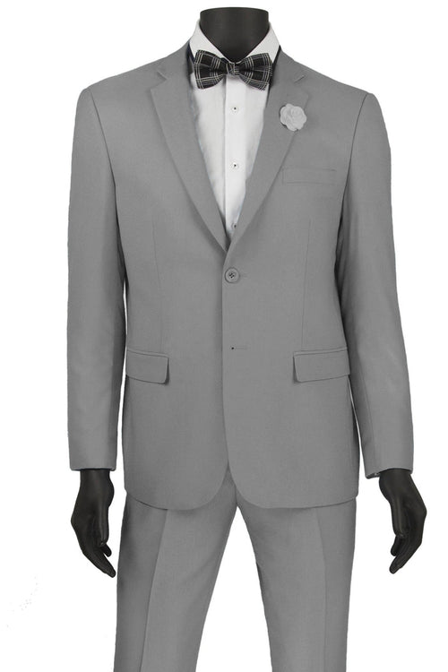 Mens Slim Fit Wool Feel Suit in Beige by Vinci