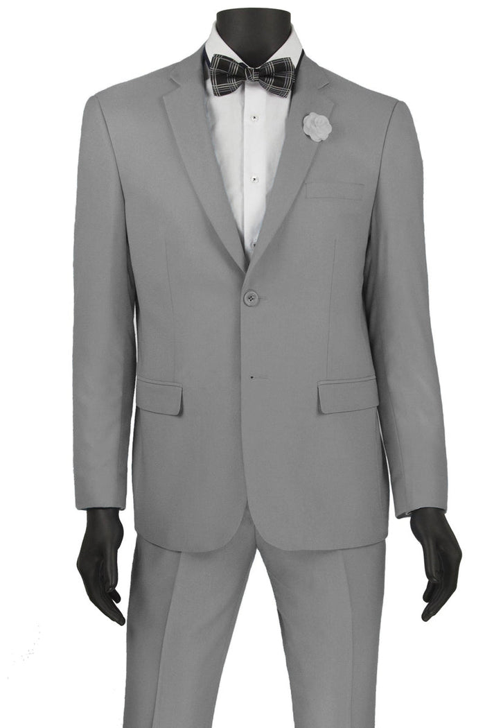Mens Slim Fit Wool Feel Suit in Beige by Vinci