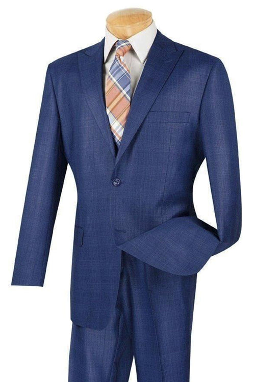 Grey Glen Plaid Men's Modern Fit Business Suit - Summer Collection by Vinci