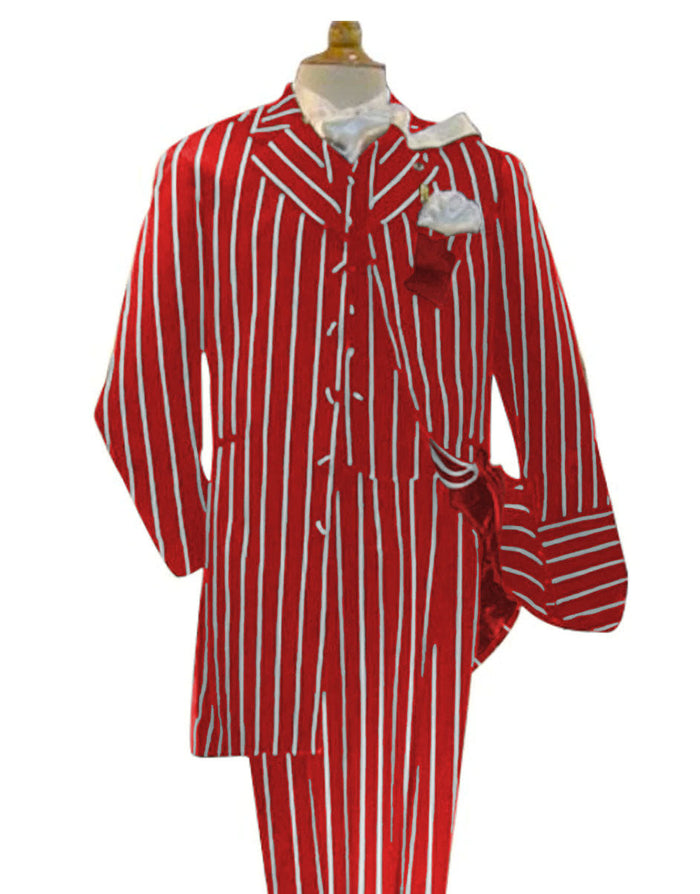 Light Red and White Pinstripe Zoot Suit - Gangster 1920s Pinstripe Suit - Mens  Fashion Suit