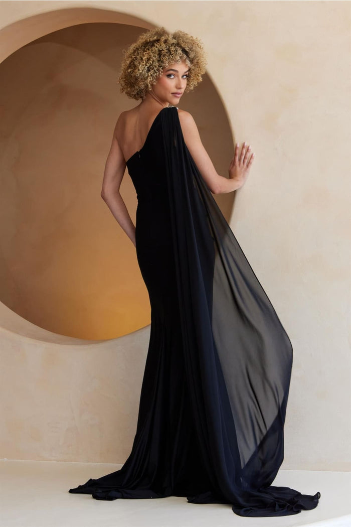 Red Carpet Dress Asymmetrical Mermaid Gala Gown By Amelia Couture 7056