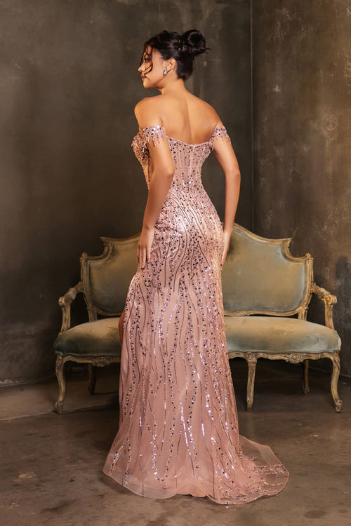 Long Sequins Prom Dress Off-Shoulder Evening Gown & Plus Size By MQ2132-New Collection