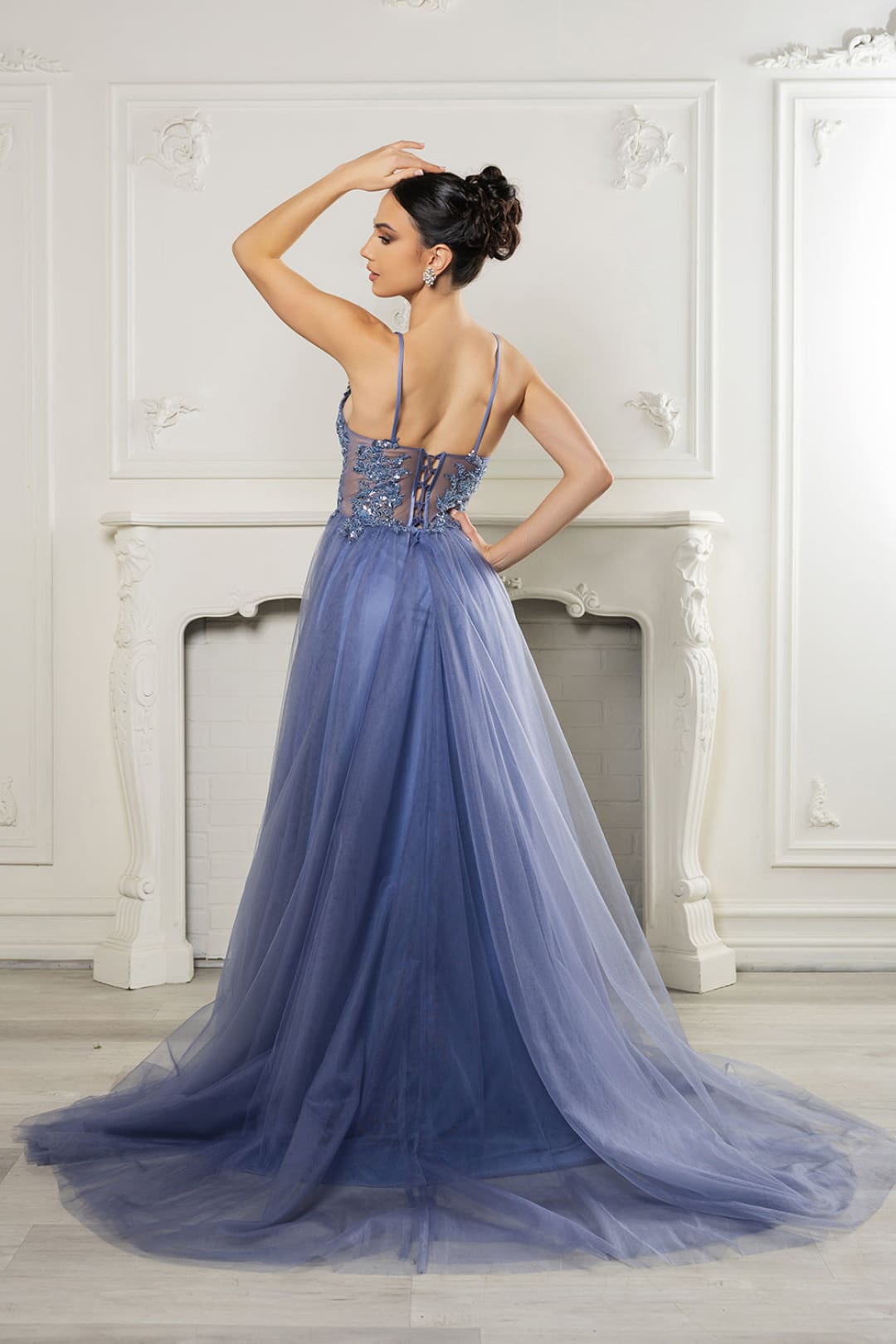 Red Carpet Dress V-Neck Sequin Evening Gown By May Queen MQ2167