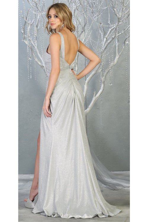 Red Carpet Metallic Formal Dress