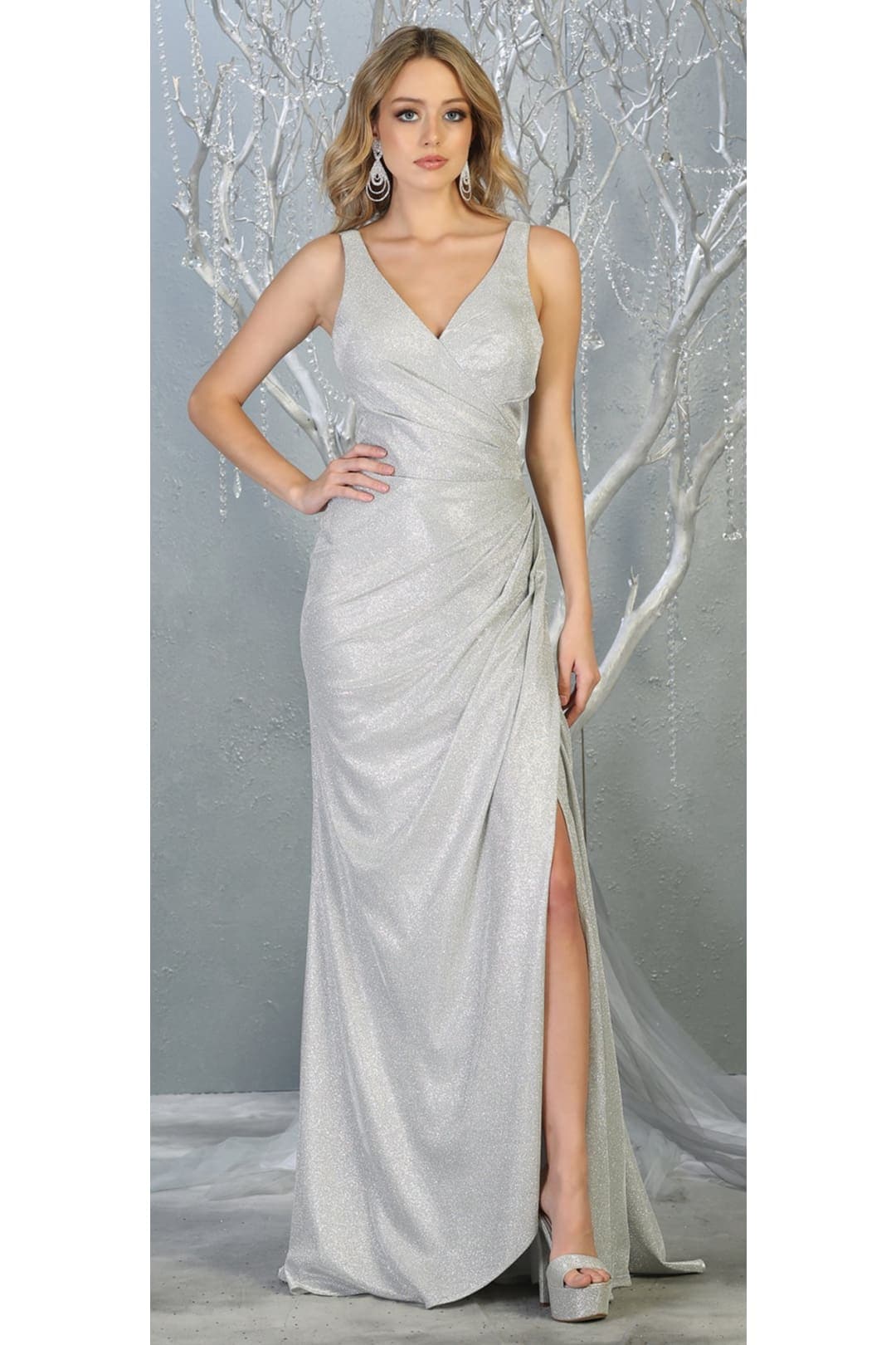 Red Carpet Metallic Formal Dress