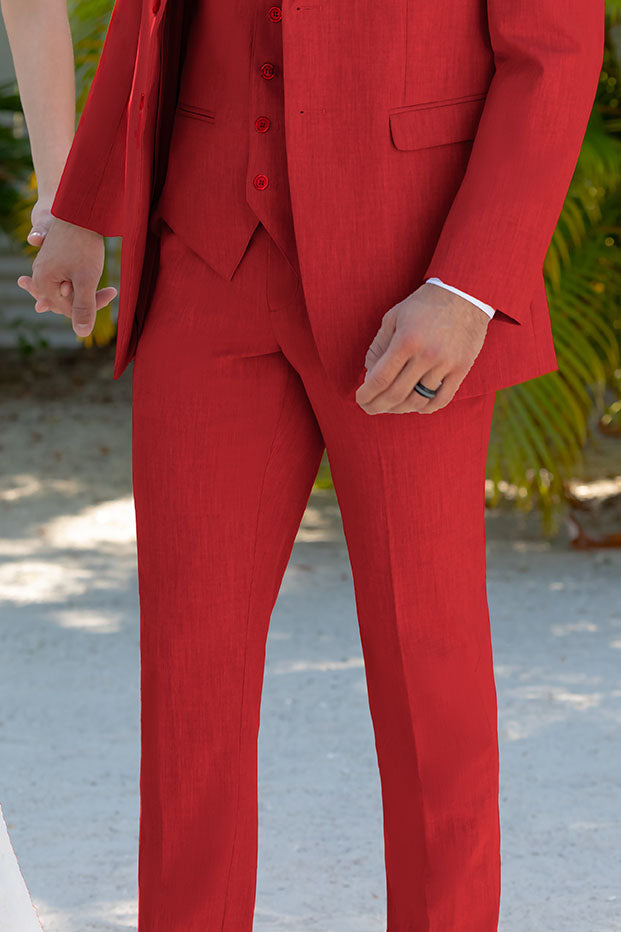 Monte Red Plain Front Pants Couture 1910