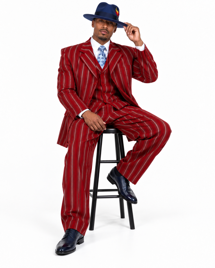 Red Zoot Suit - 1920s Suit - Gangster Long Suit by USA Men's Outlet