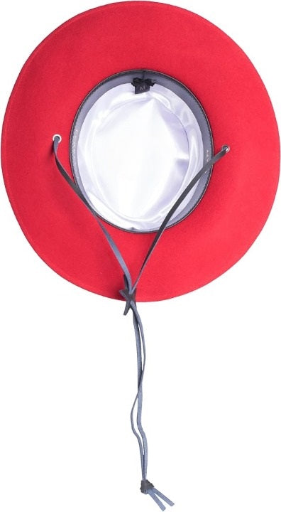 Men's Wool Wide Brim Fedora Hat with Grosgrain Ribbon by USA Men's Outlet