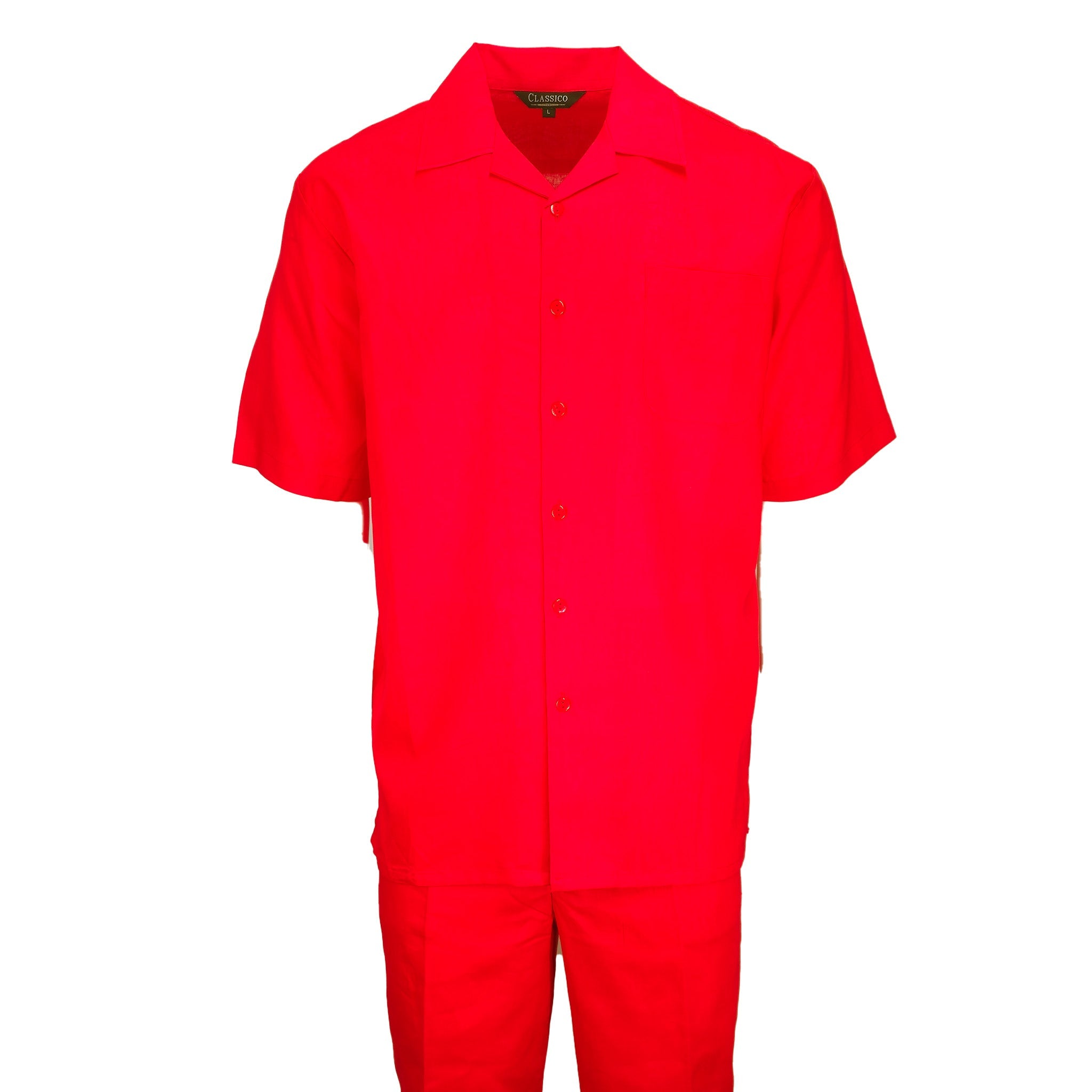 Mens Red Linen Shirt and Pants Casual Outfit Set – SuitUSA