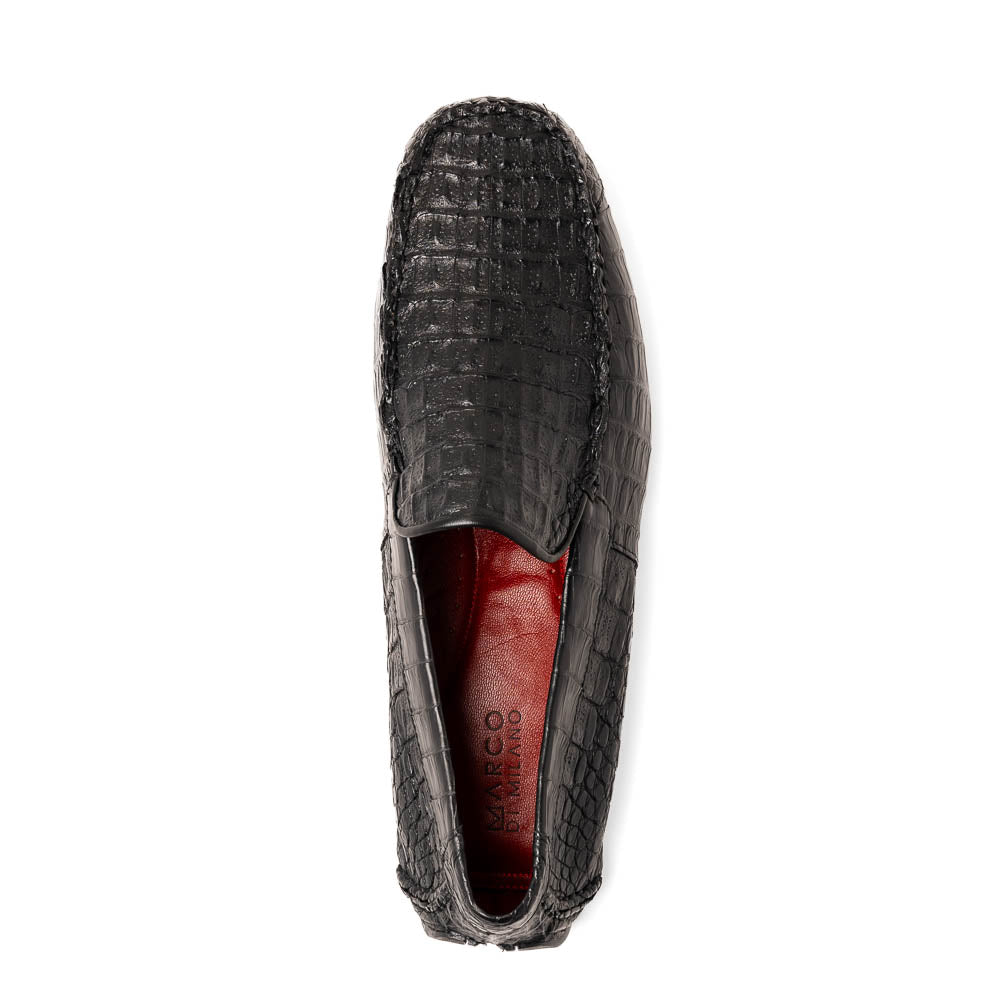 Marco Di Milano Remo Black Caiman Driving Shoes