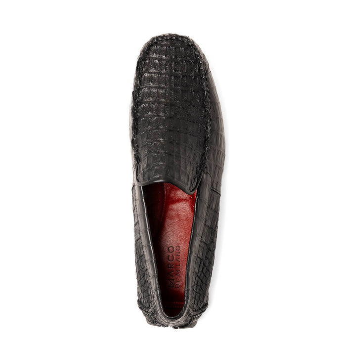 Marco Di Milano Remo Black Caiman Driving Shoes