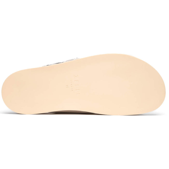 Zelli Rena Sueded Goatskin and Embossed Python Leather Slide