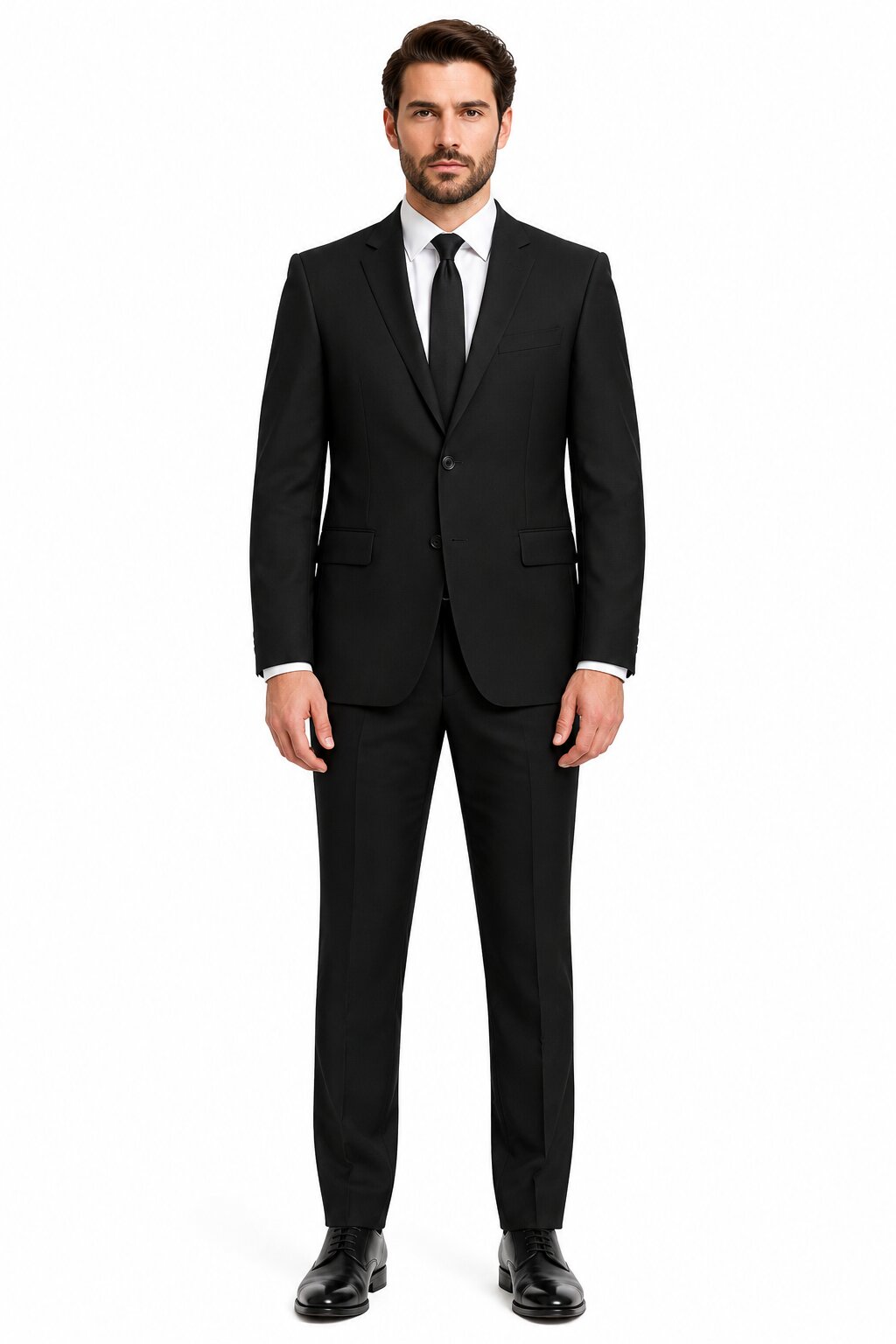 Renoir Classic Fit Wool Suit with Optional Vest - Men's Black