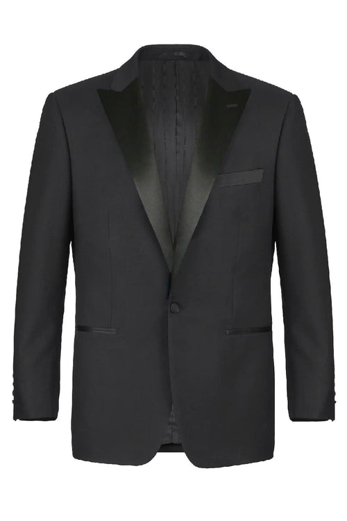 Louis Black 1-Button Peak Tuxedo (2-Piece Set) by RN Collection