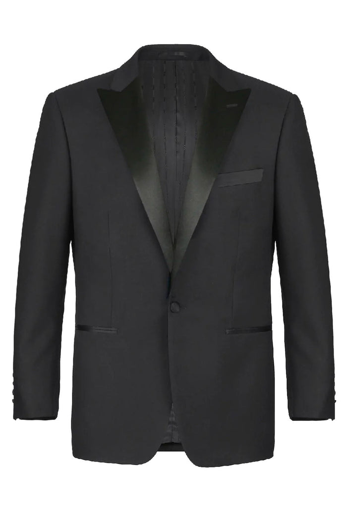 Louis Black 1-Button Peak Tuxedo (2-Piece Set) by RN Collection