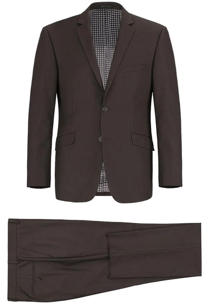 Renoir Men's Brown Slim Fit Two-Button Suit - Elegant Mensattire