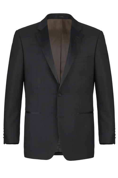 Renoir Men's Classic 2-Btn Slim Wool Tux Package in Black - USA Men's Outlet