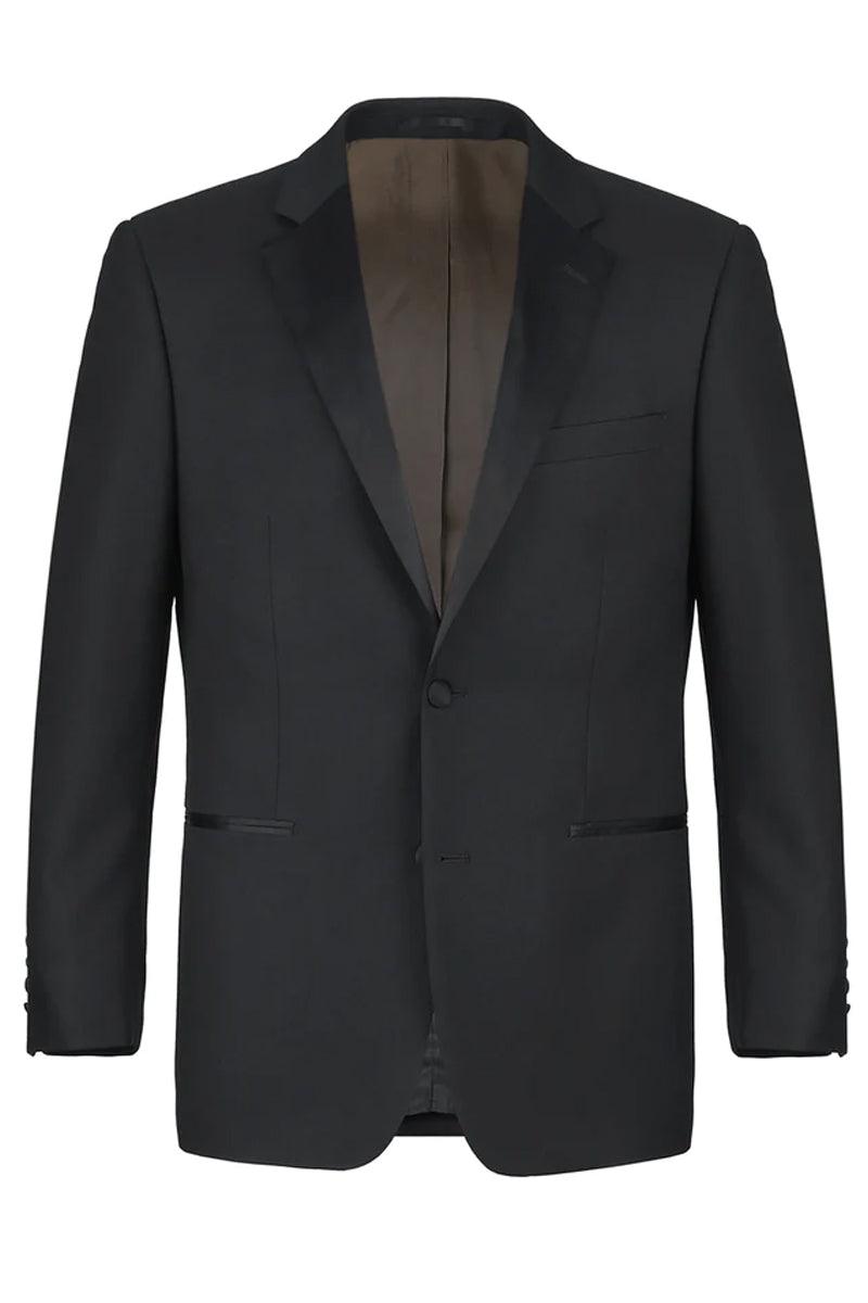 Renoir Men's Classic 2-Btn Slim Wool Tux Package in Black - USA Men's Outlet
