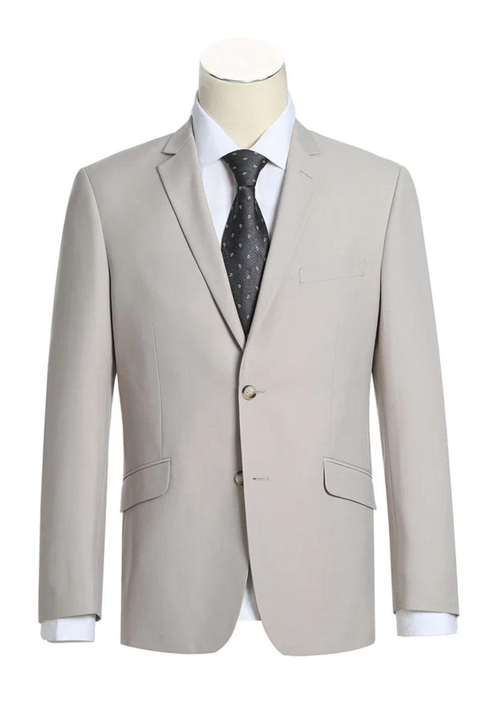"Renoir Men's Classic Fit Stone Tan Suit: Timeless Elegance" - Elegant Mensattire