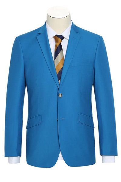 Renoir Slim Fit 2-Button Royal Cobalt Suit: Timeless Sophistication - Elegant Mensattire