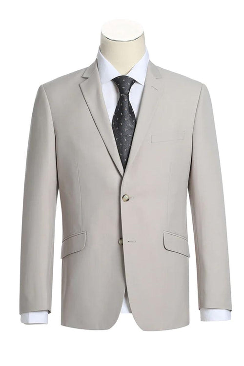 Renoir Stone Tan Slim Fit Men's Two-Button Suit - Elegant Mensattire