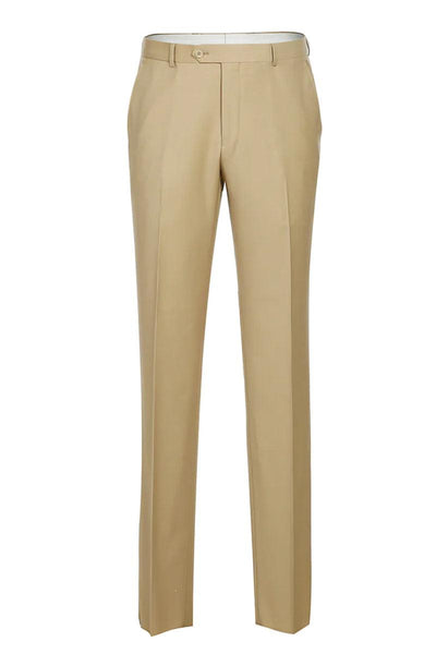 Renoir Tan Wool 2-Button Suit, Classy Classic Fit + Opt. Vest - Elegant Mensattire