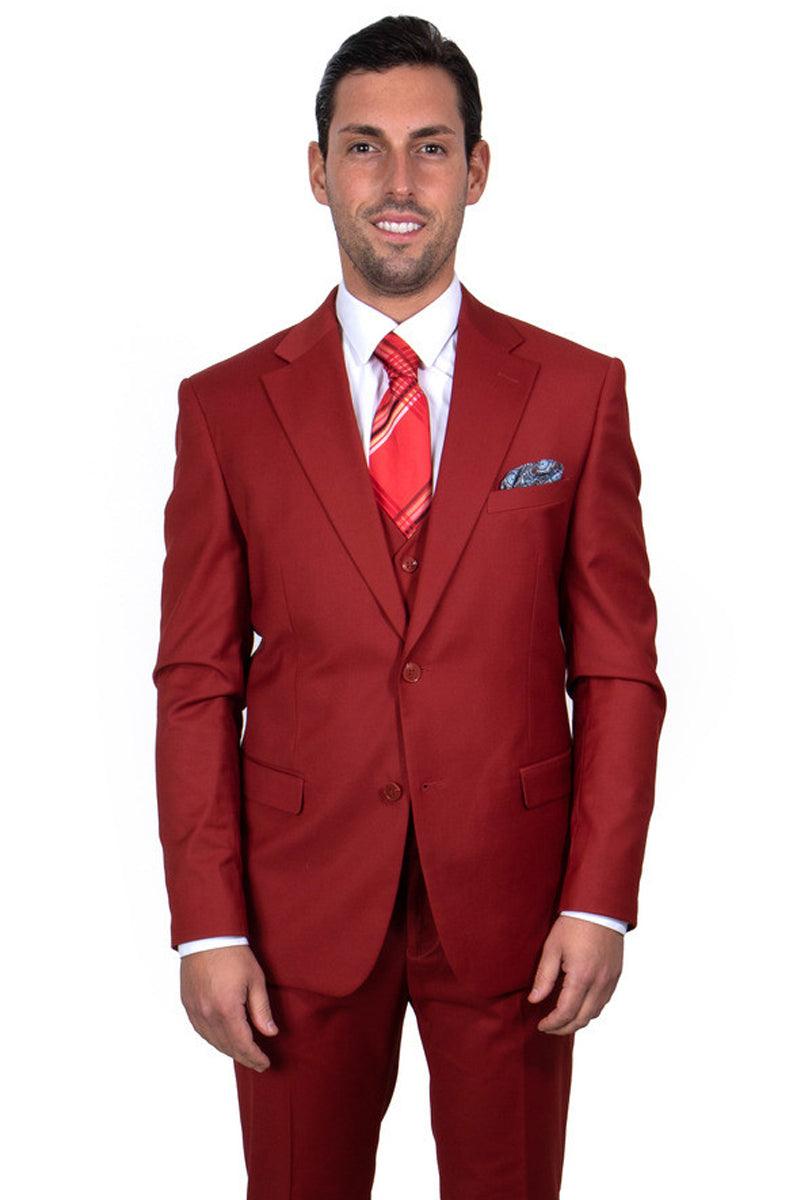Revised product title: Stacy Adams Men's 2-Btn Vested Basic Brick Suit. - USA Men's Outlet – SuitUSA