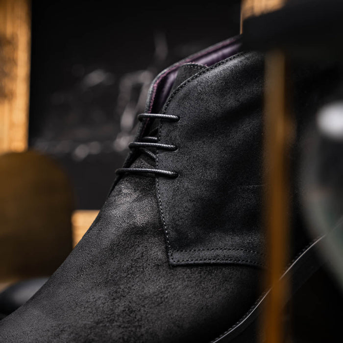 Zelli Rezza Italian Suede Chukka Boot in Black with Vibram Sole