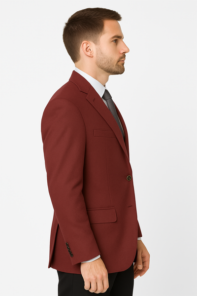 Classic-Fit Poplin Club Blazer Burgundy