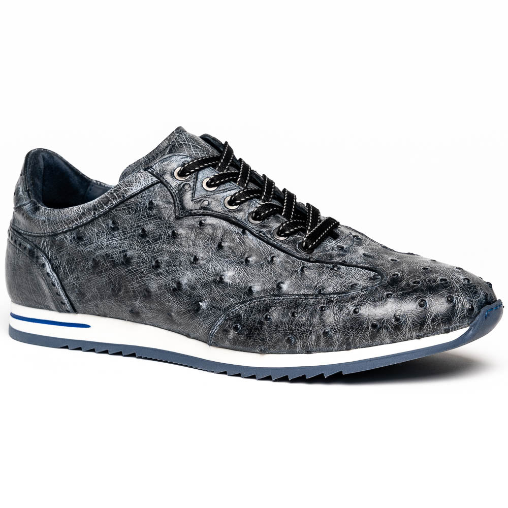 Zelli Rio Genuine Ostrich Quill Sneakers in Faded Black