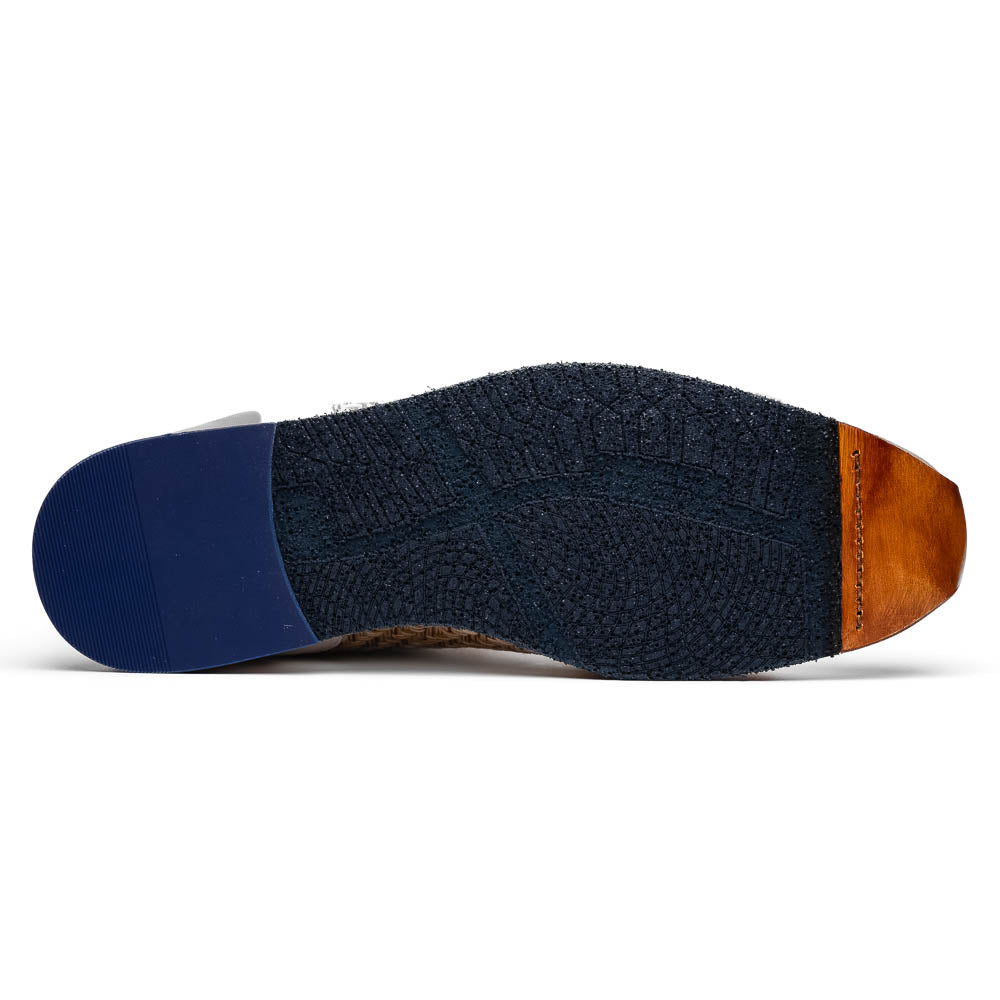 Zelli Ripi Hand-Woven Sueded Calfskin Luxury Sneakers in Brown