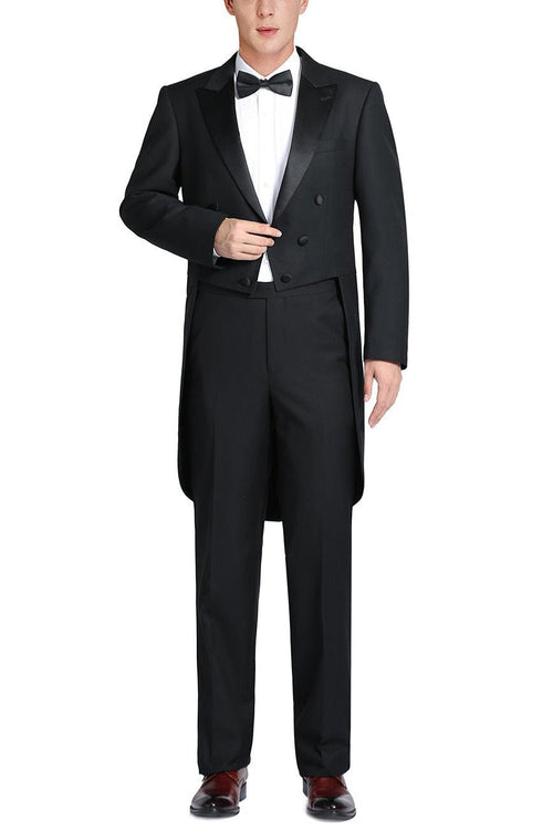 Gabriel Black Tailcoat Tuxedo (2-Piece Set) by RN Collection