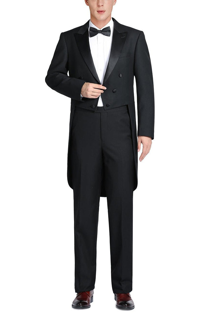 Gabriel Black Tailcoat Tuxedo (2-Piece Set) by RN Collection
