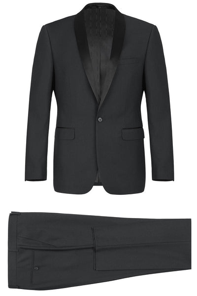 Paris Black 1-Button Shawl Tuxedo (2-Piece Set) by RN Collection