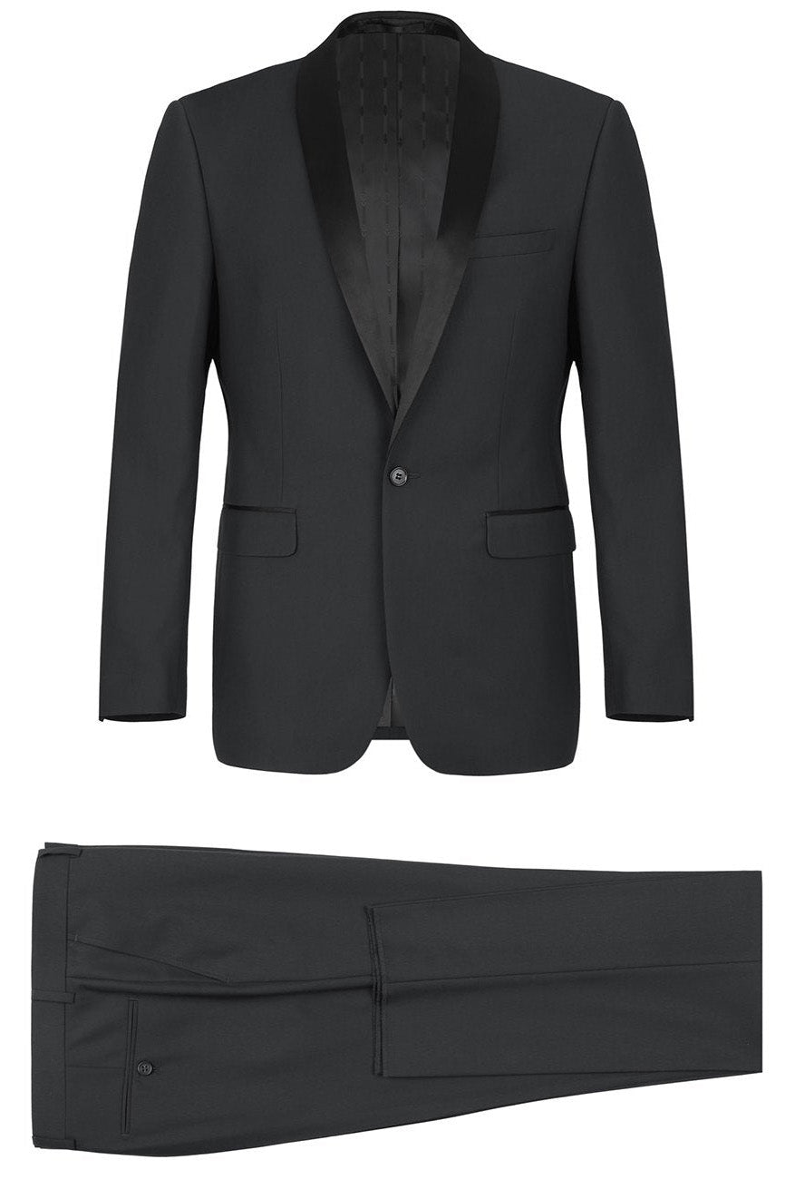 Paris Black 1-Button Shawl Tuxedo (2-Piece Set) by RN Collection