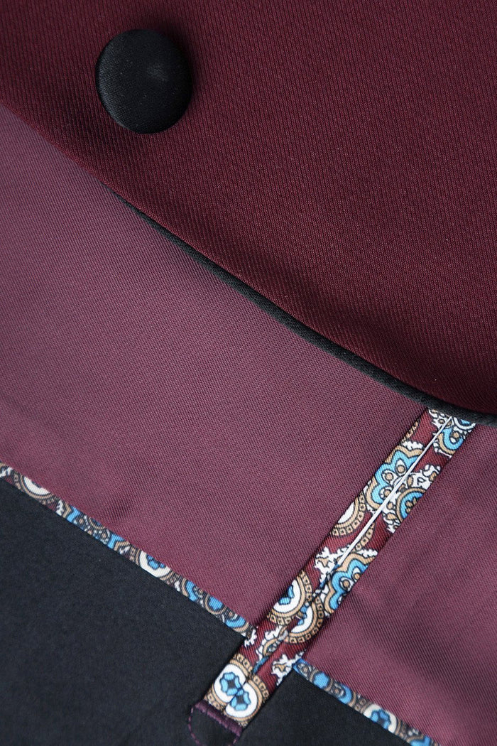 Paris Burgundy 1-Button Shawl Tuxedo (2-Piece Set) by RN Collection