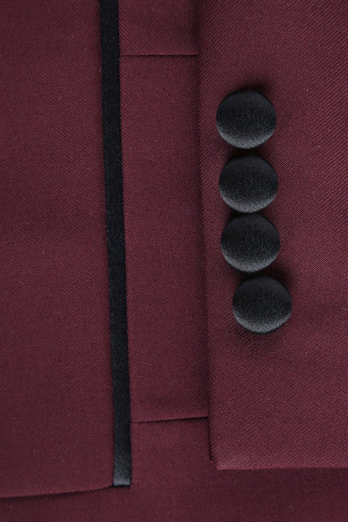 Paris Burgundy 1-Button Shawl Tuxedo (2-Piece Set) by RN Collection