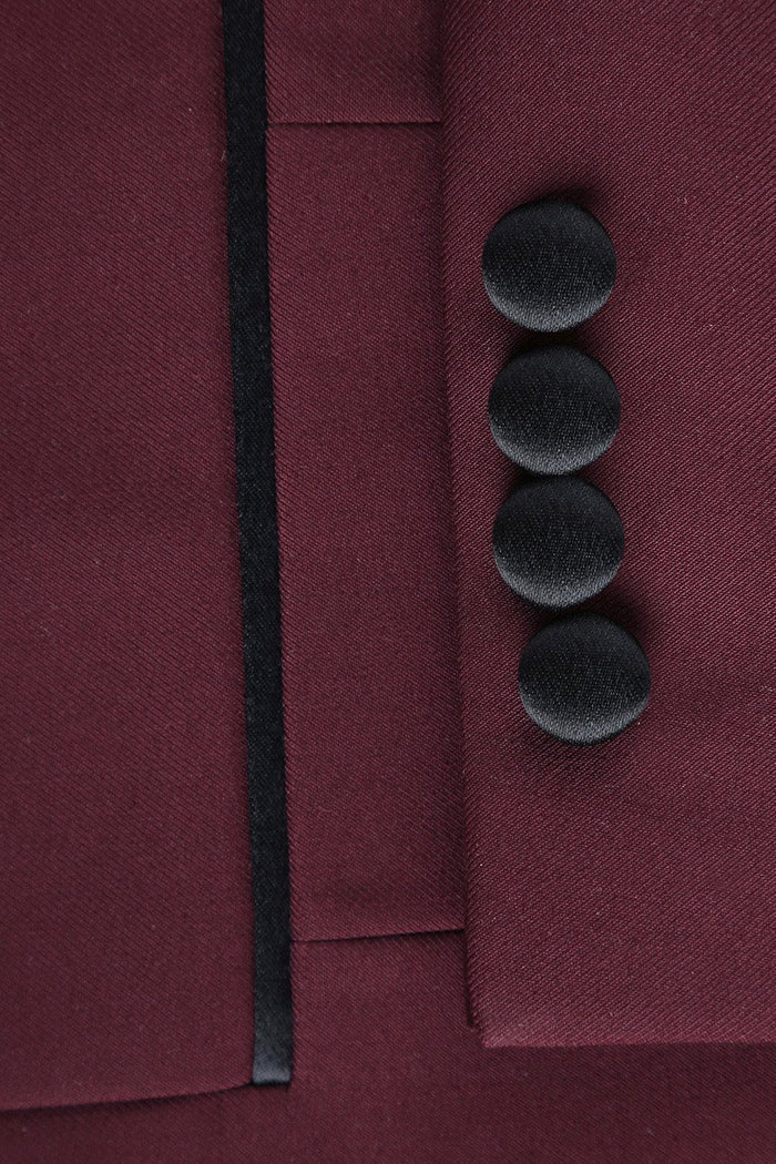 Paris Burgundy 1-Button Shawl Tuxedo (2-Piece Set) by RN Collection