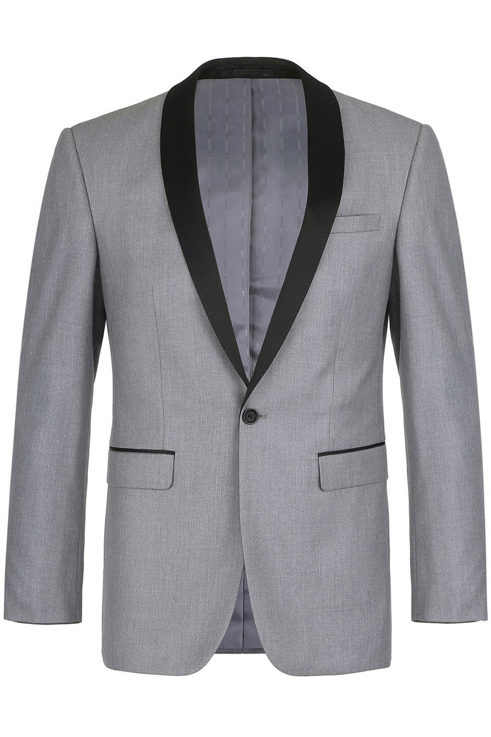 Paris Grey 1-Button Shawl Tuxedo (2-Piece Set) by RN Collection