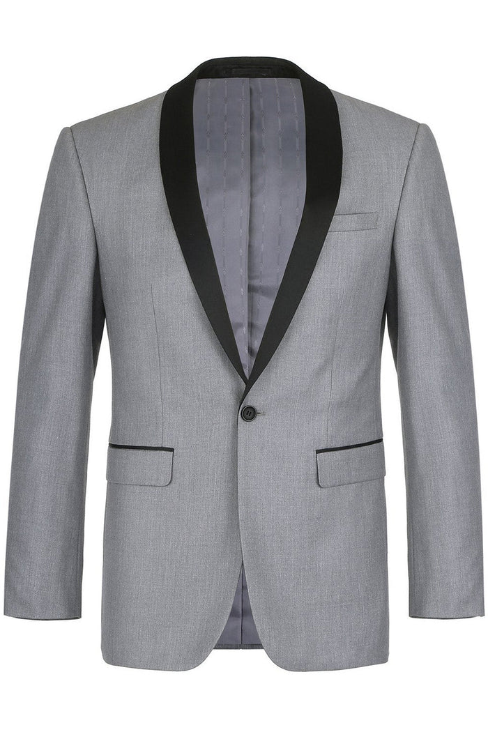 Paris Grey 1-Button Shawl Tuxedo (2-Piece Set) by RN Collection