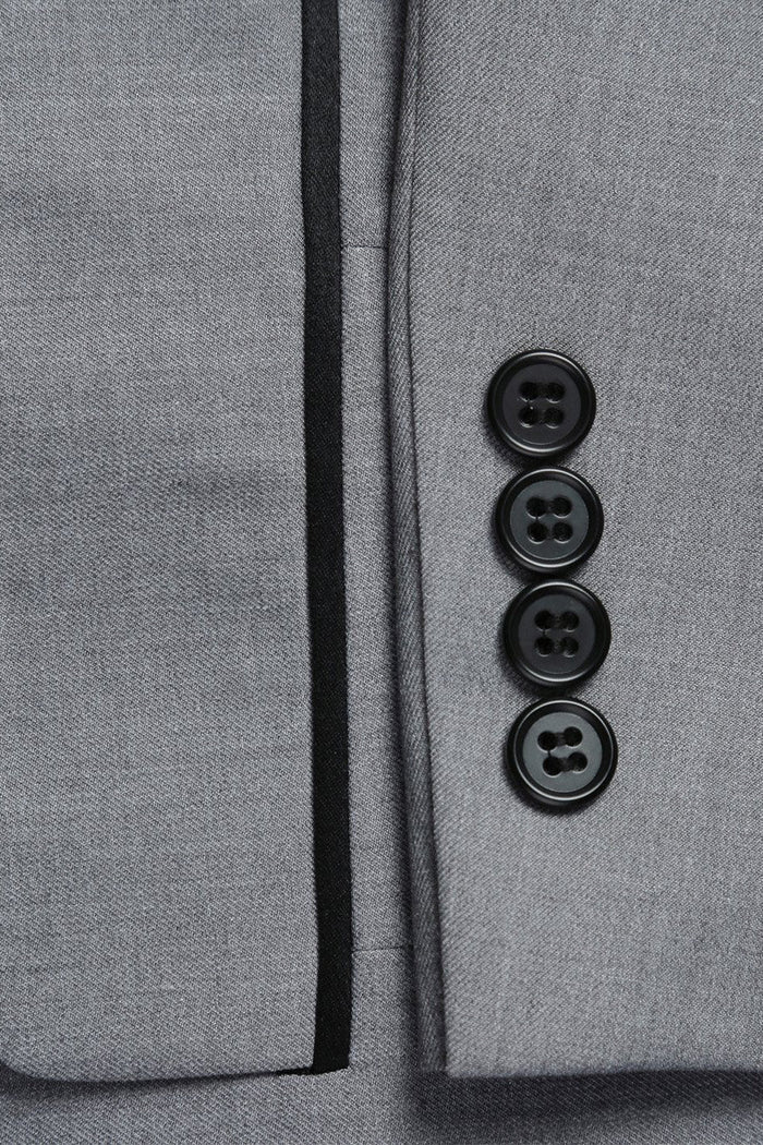Paris Grey 1-Button Shawl Tuxedo (2-Piece Set) by RN Collection