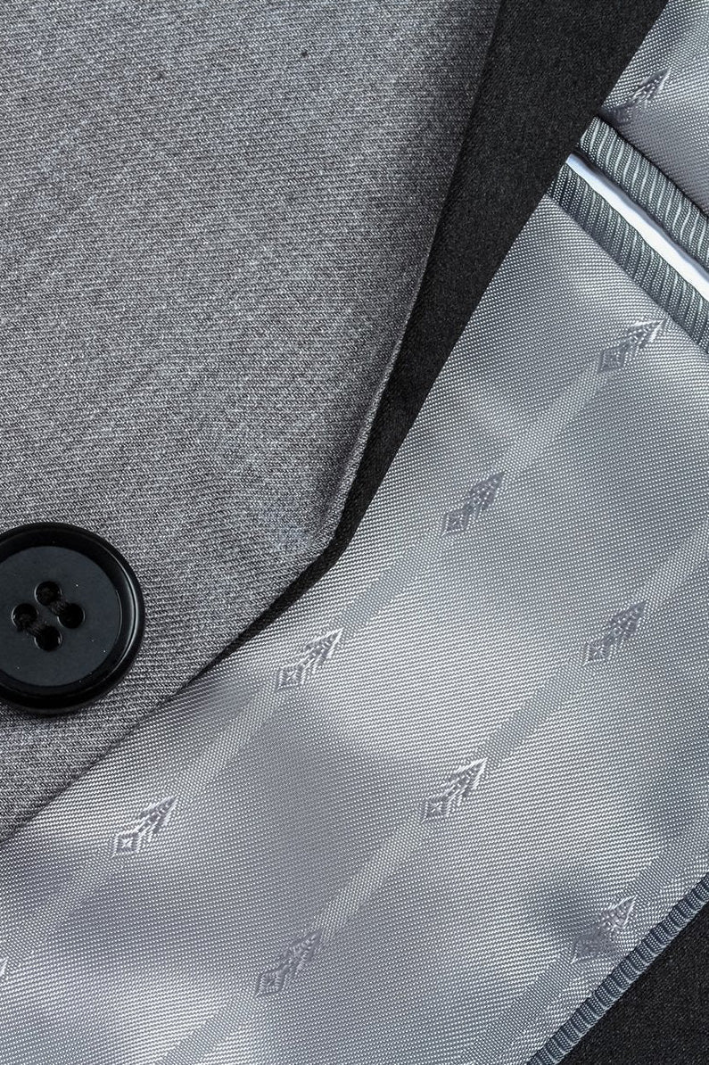 Paris Grey 1-Button Shawl Tuxedo (2-Piece Set) by RN Collection